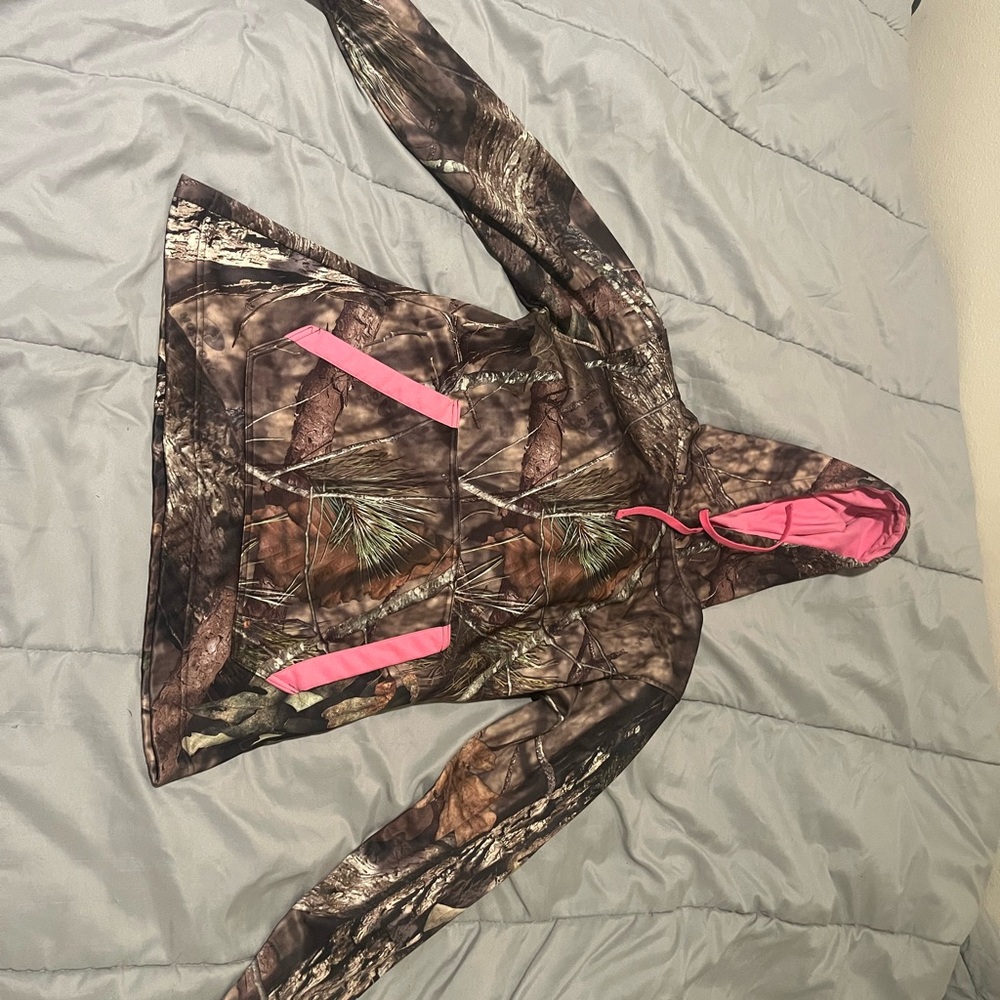 Camouflage Hoodie with Pink Accents